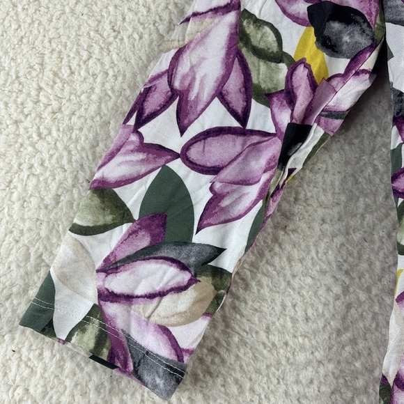 NWT JM Collection Womens White Purple Floral 3/4 Sleeve Pullover Blouse S SMALL - Picture 6 of 14